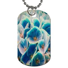 Hydrangeas Blossom Bloom Blue Dog Tag (two Sides)