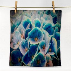 Hydrangeas Blossom Bloom Blue Face Towel by Nexatart