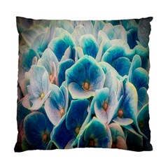 Hydrangeas Blossom Bloom Blue Standard Cushion Case (two Sides) by Nexatart