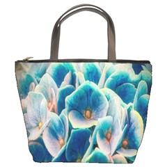 Hydrangeas Blossom Bloom Blue Bucket Bag