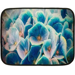 Hydrangeas Blossom Bloom Blue Double Sided Fleece Blanket (mini)  by Nexatart