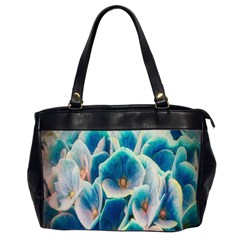 Hydrangeas Blossom Bloom Blue Oversize Office Handbag (2 Sides)