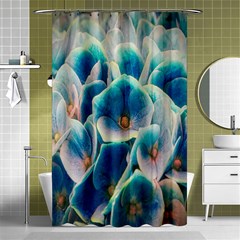 Hydrangeas Blossom Bloom Blue Shower Curtain 48  X 72  (small) 