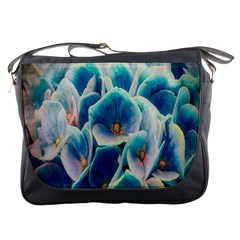 Hydrangeas Blossom Bloom Blue Messenger Bag by Nexatart