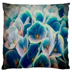 Hydrangeas Blossom Bloom Blue Large Cushion Case (one Side)