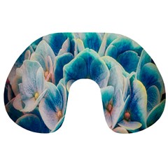 Hydrangeas Blossom Bloom Blue Travel Neck Pillows by Nexatart