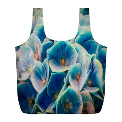 Hydrangeas Blossom Bloom Blue Full Print Recycle Bag (l) by Nexatart