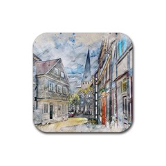 Altstadt Hattingen Ruhr Trail Rubber Coaster (square)  by Nexatart