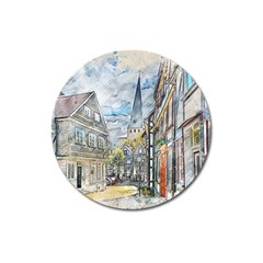 Altstadt Hattingen Ruhr Trail Magnet 3  (round)