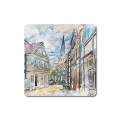 Altstadt Hattingen Ruhr Trail Square Magnet by Nexatart