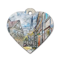 Altstadt Hattingen Ruhr Trail Dog Tag Heart (two Sides) by Nexatart