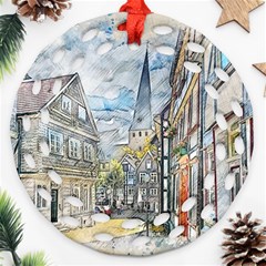 Altstadt Hattingen Ruhr Trail Ornament (round Filigree) by Nexatart