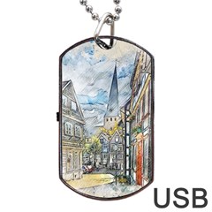 Altstadt Hattingen Ruhr Trail Dog Tag Usb Flash (one Side) by Nexatart