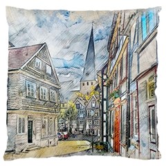 Altstadt Hattingen Ruhr Trail Large Cushion Case (one Side) by Nexatart