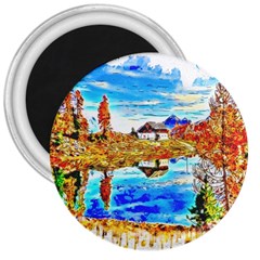 Lake Chalet Mountain Art 3  Magnets