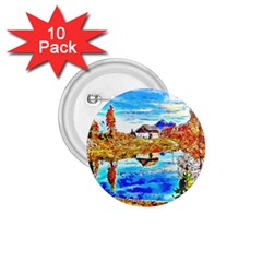 Lake Chalet Mountain Art 1 75  Buttons (10 Pack)