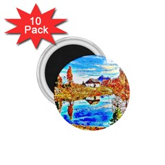 Lake Chalet Mountain Art 1 75  Magnets (10 Pack) 