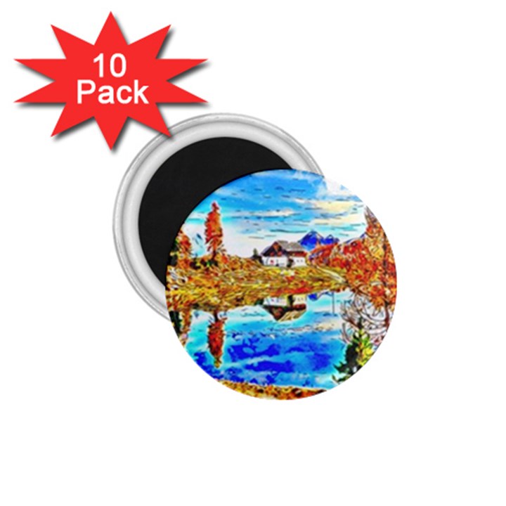 Lake Chalet Mountain Art 1.75  Magnets (10 pack) 