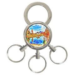 Lake Chalet Mountain Art 3-ring Key Chains by Nexatart