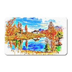 Lake Chalet Mountain Art Magnet (rectangular) by Nexatart