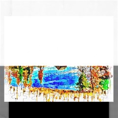 Lake Chalet Mountain Art Rectangular Jigsaw Puzzl by Nexatart