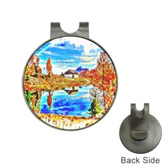 Lake Chalet Mountain Art Hat Clips With Golf Markers