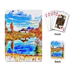 Lake Chalet Mountain Art Playing Cards Single Design