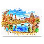 Lake Chalet Mountain Art Large Doormat  30 x20  Door Mat