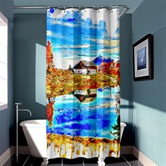 Lake Chalet Mountain Art Shower Curtain 36  X 72  (stall)  by Nexatart