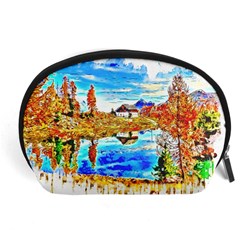 Lake Chalet Mountain Art Accessory Pouch (large) by Nexatart