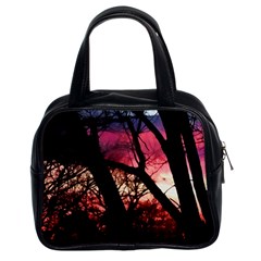 Fall Sunset Through The Trees Classic Handbag (two Sides)