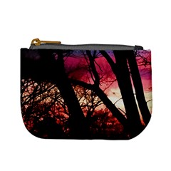 Fall Sunset Through The Trees Mini Coin Purse by bloomingvinedesign