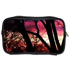 Fall Sunset Through The Trees Toiletries Bag (two Sides)