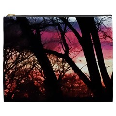 Fall Sunset Through The Trees Cosmetic Bag (xxxl) by bloomingvinedesign