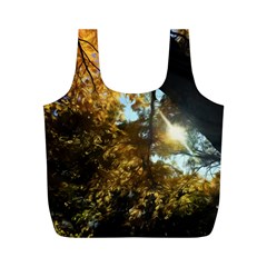 Fall Yellow Swirly Sunlight Full Print Recycle Bag (m) by bloomingvinedesign