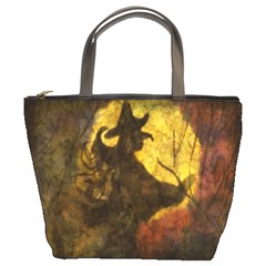 Witch On Moon Bucket Bag by bloomingvinedesign