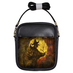 Witch On Moon Girls Sling Bag by bloomingvinedesign