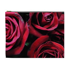 Red Roses Cosmetic Bag (xl) by bloomingvinedesign