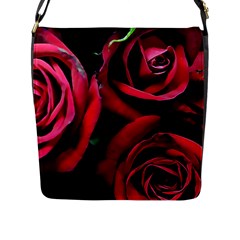 Red Roses Flap Closure Messenger Bag (l) by bloomingvinedesign