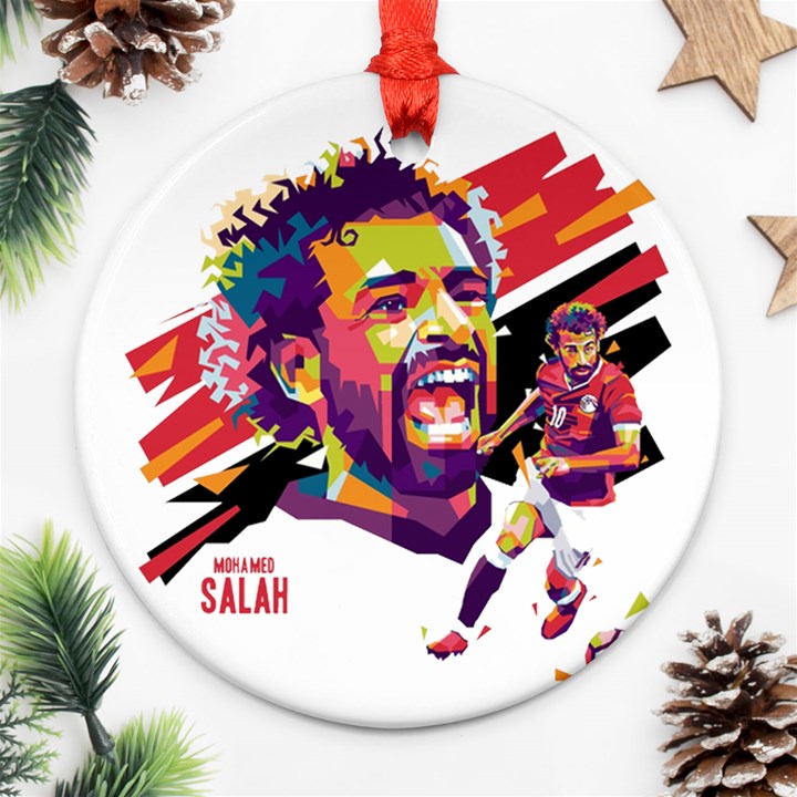 Mo Salah the egyptian king Ornament (Round)