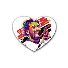 Mo Salah The Egyptian King Heart Coaster (4 Pack)  by 2809604