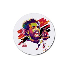 Mo Salah The Egyptian King Rubber Coaster (round)  by 2809604