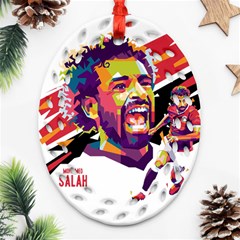 Mo Salah The Egyptian King Ornament (oval Filigree) by 2809604