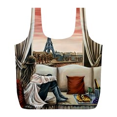 Parisian Dreams  Full Print Recycle Bag (l) by ArtByThree