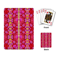 Roses And Butterflies On Ribbons As A Gift Of Love Playing Cards Single Design by pepitasart