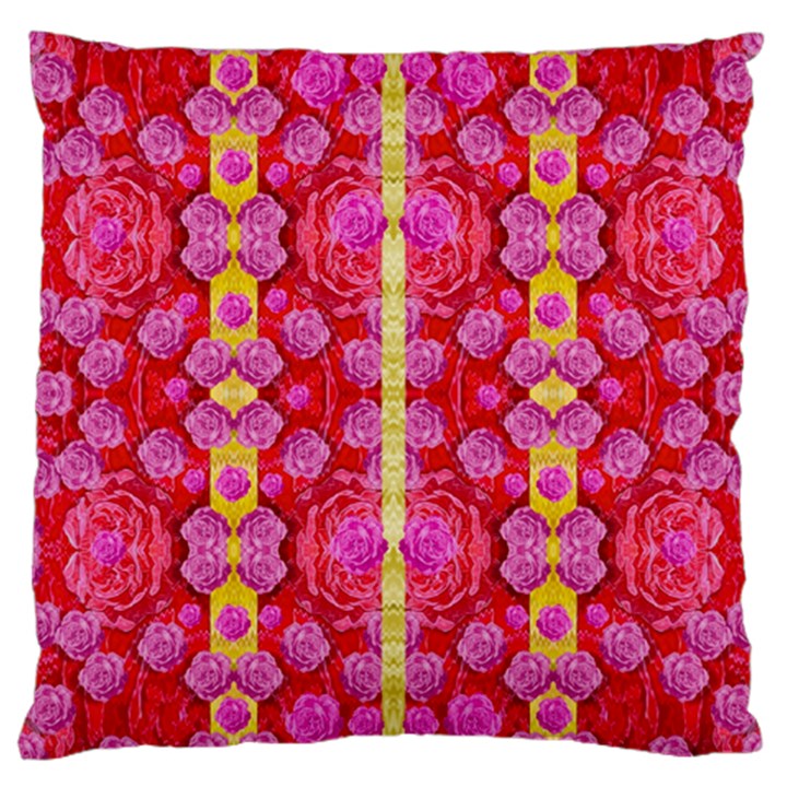 Roses And Butterflies On Ribbons As A Gift Of Love Large Cushion Case (One Side)