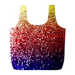 Rainbow Glitter Graphic Full Print Recycle Bag (l) by bloomingvinedesign