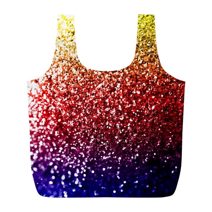 Rainbow Glitter Graphic Full Print Recycle Bag (L)