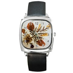 Holy Land Flowers 2 Square Metal Watch