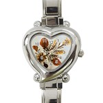 Holy Land Flowers 2 Heart Italian Charm Watch Front